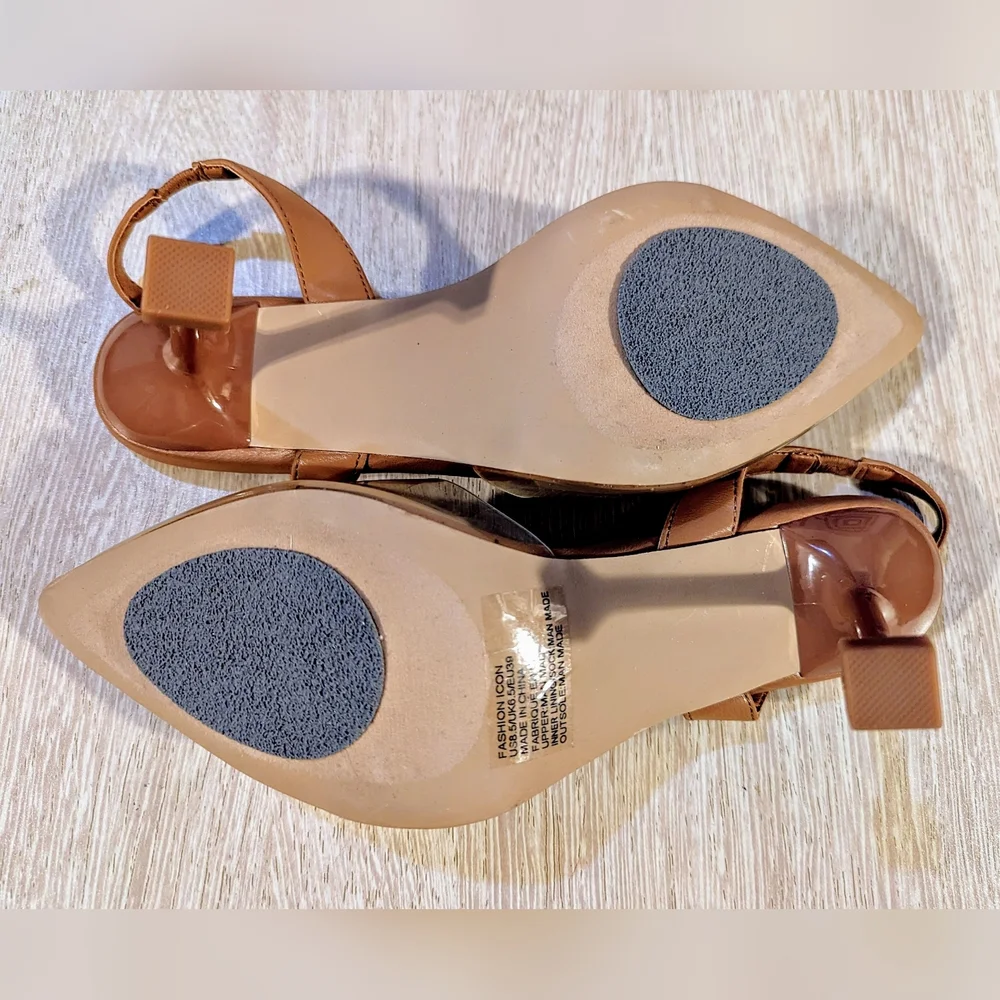 Shoedazzle Brown Slingback Pump Size 8 - Picture 3 of 4